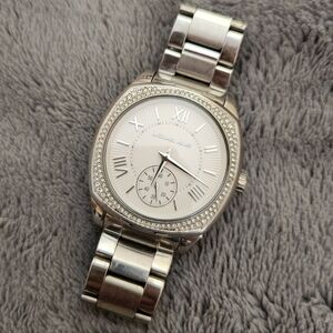 Michael Kors Silver and Crystal Women's Watch 6.5" Good Condition